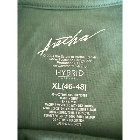 Aretha Franklin Graphic T-Shirt XL Teal Queen of Soul Graphic Icon Tee Unisex - Picture 8 of 8